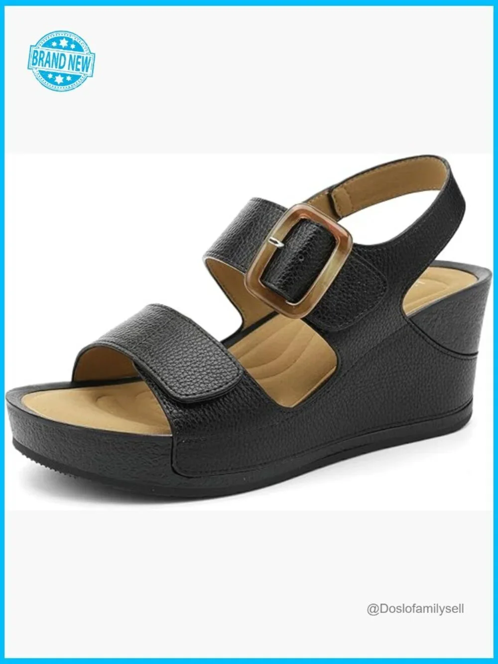 Chunky Wedge Platform Sandals Comfortable Lightweight Slip Resistant Slingback